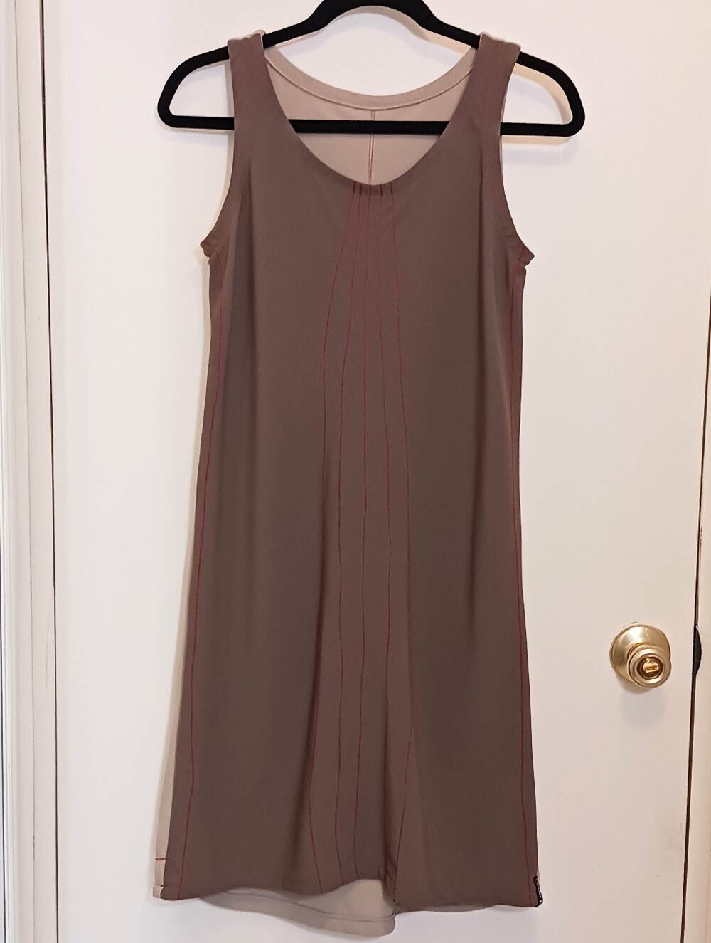 Kao Pao Shu Designer Shift Dress Size 6 Cocoa Color Red Embroidery Summer Party
